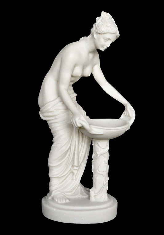 Hestia Vesta  - Greek Roman Goddess of Family and State - Alabaster sculpture