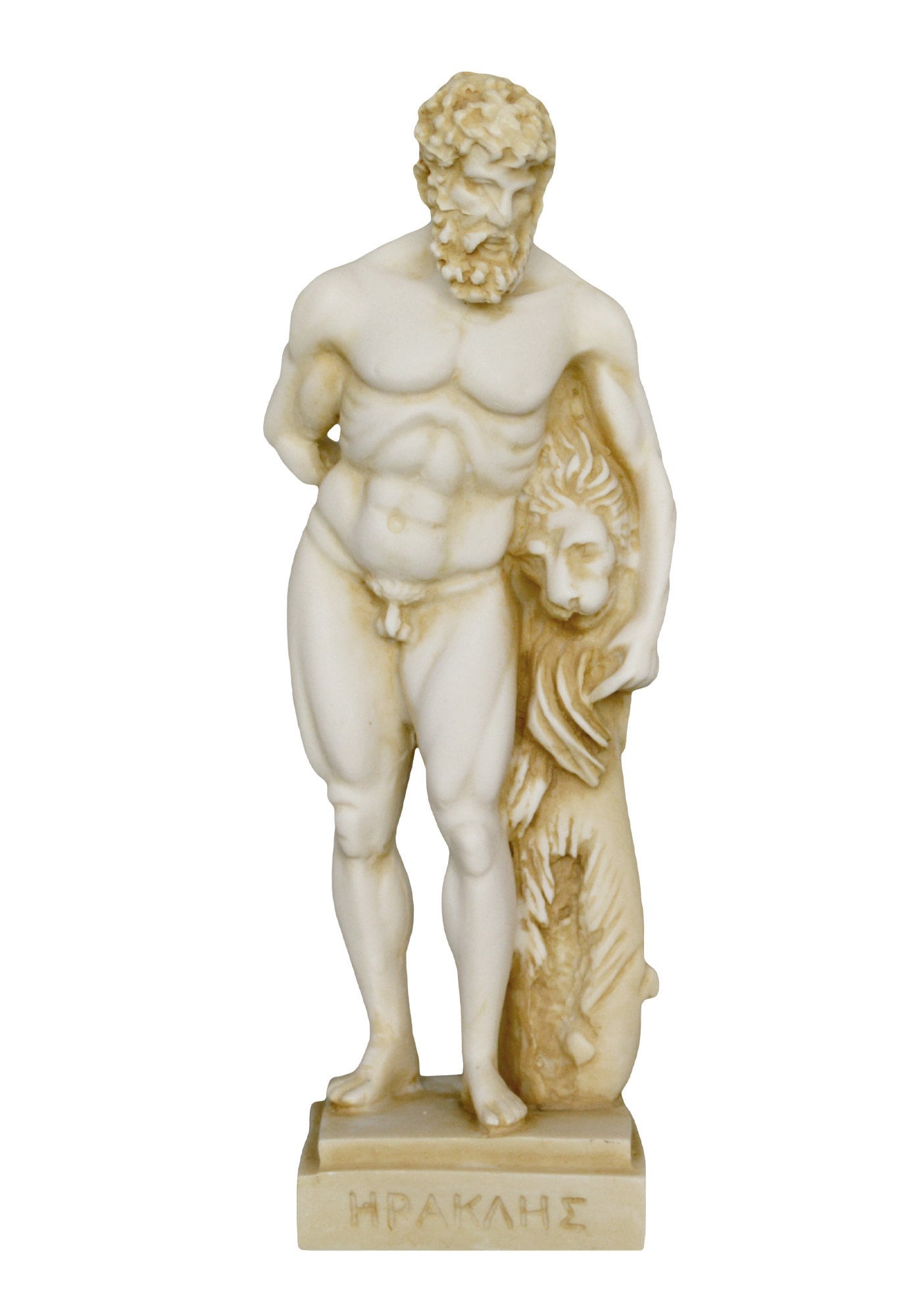 Hercules and Nemean Lion - Son of Zeus and Alcmene - Greek Divine Hero - The 12 Labours - Strong, Brave and Masculine -  Aged Alabaster