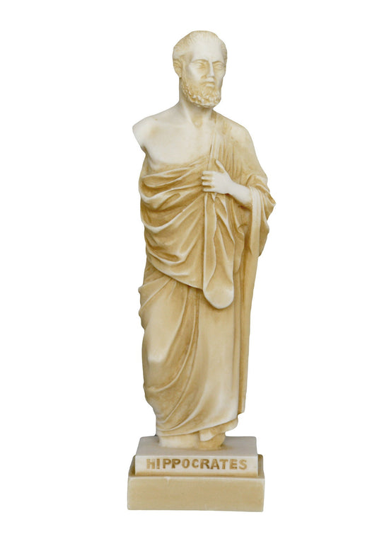 Hippocrates of Kos - Greek physician - Father of Medicine - 460– 370 BC - Hippocratic School of Medicine  - Aged Alabaster Statue