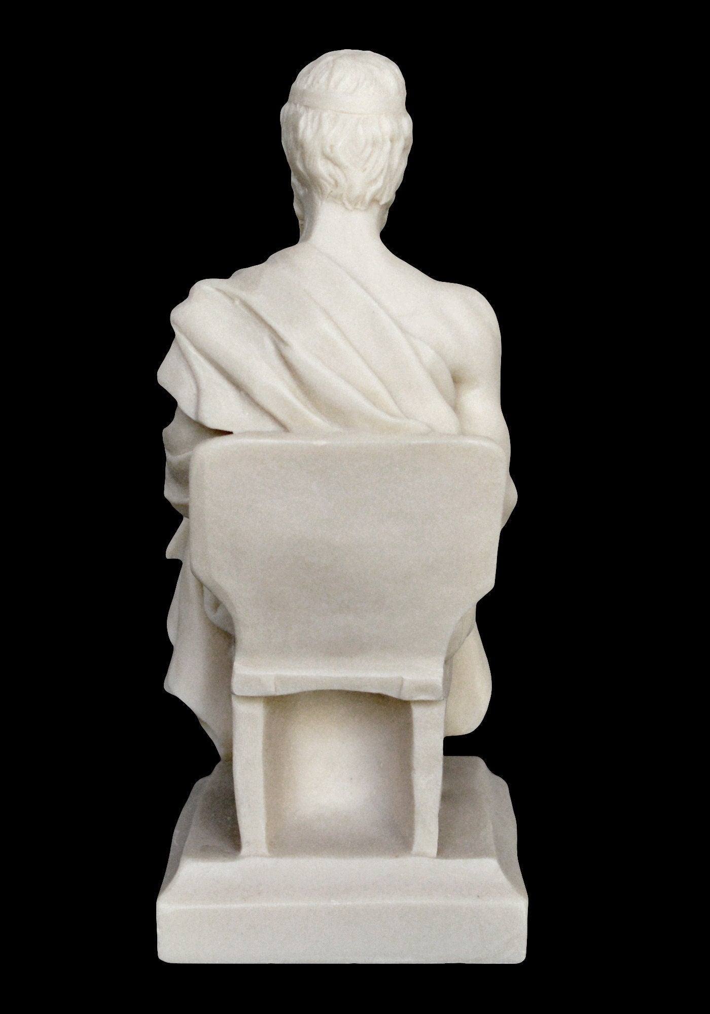 Plato - The pre-eminent Greek philosopher, known for his Dialogues and for founding his Academy in Athens - Alabaster Sculpture