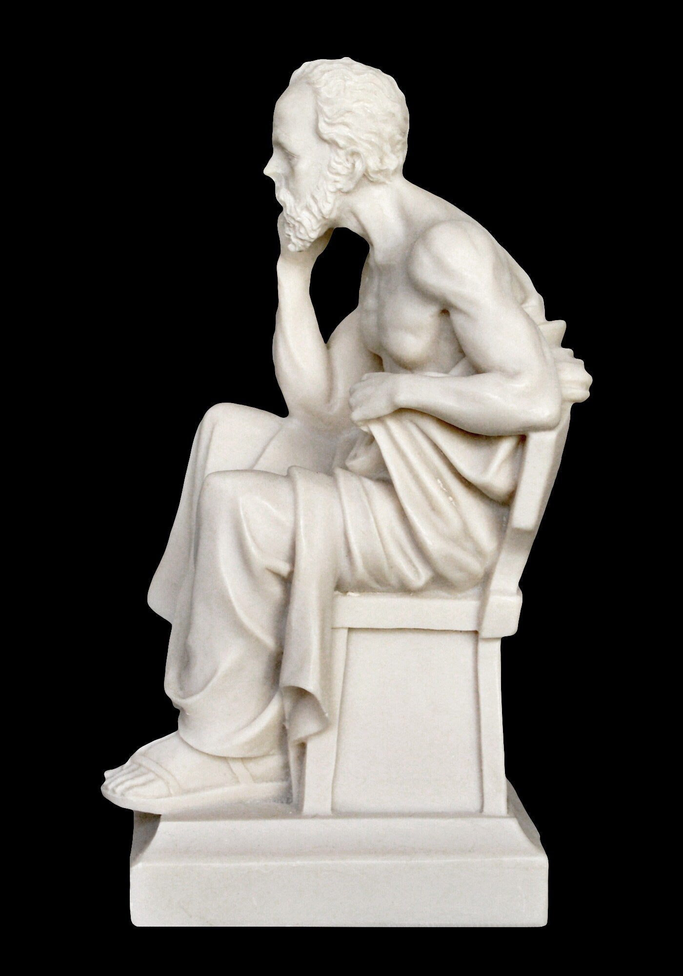 Socrates - Ancient Greek Philosopher - 470-399 BC - Teacher of Plato - Father of Western Philosophy - Alabaster sculpture