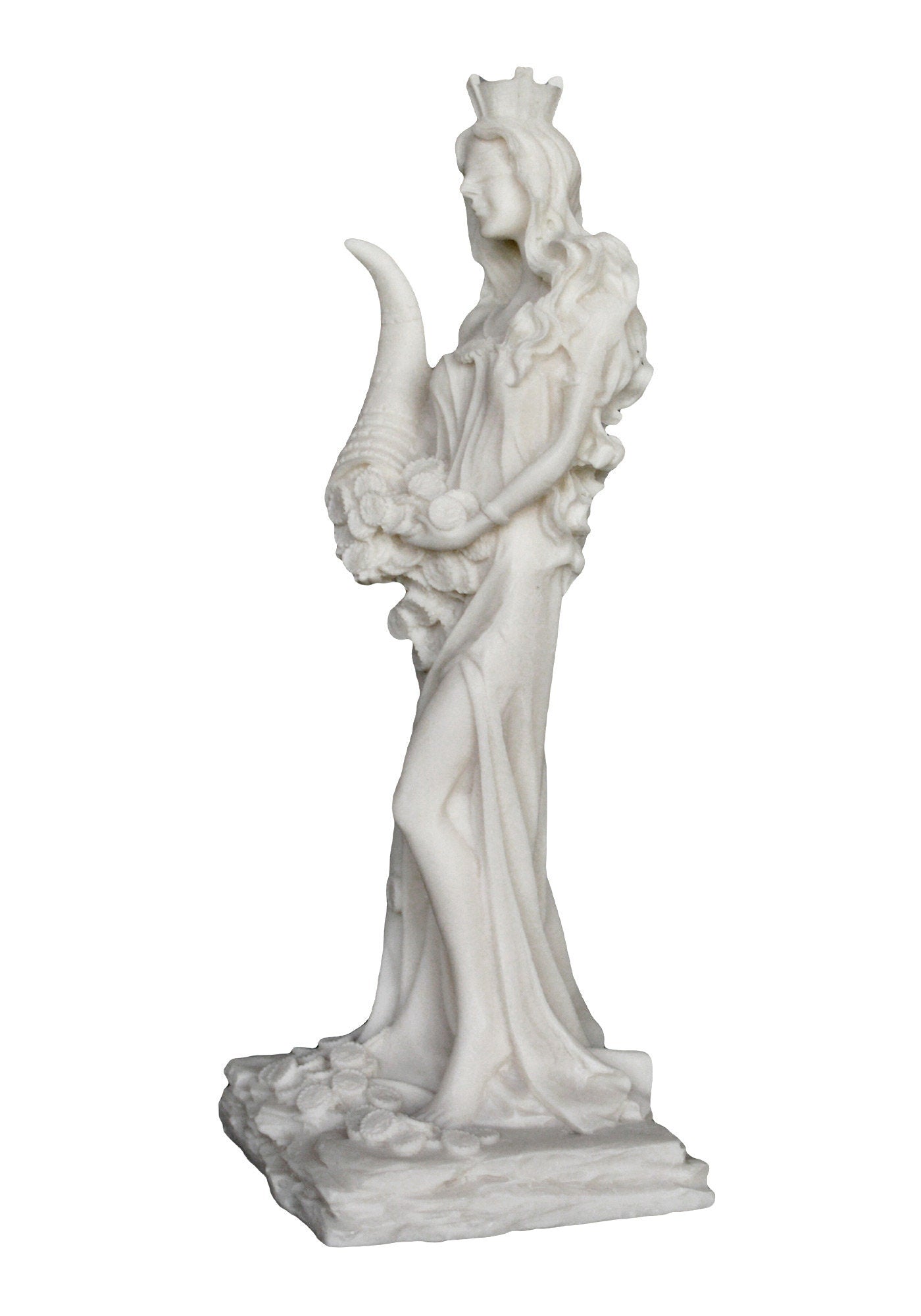 Tyche Fortuna- Greek Roman Goddess of Chance, Fate and Fortune - Alabaster Sculpture