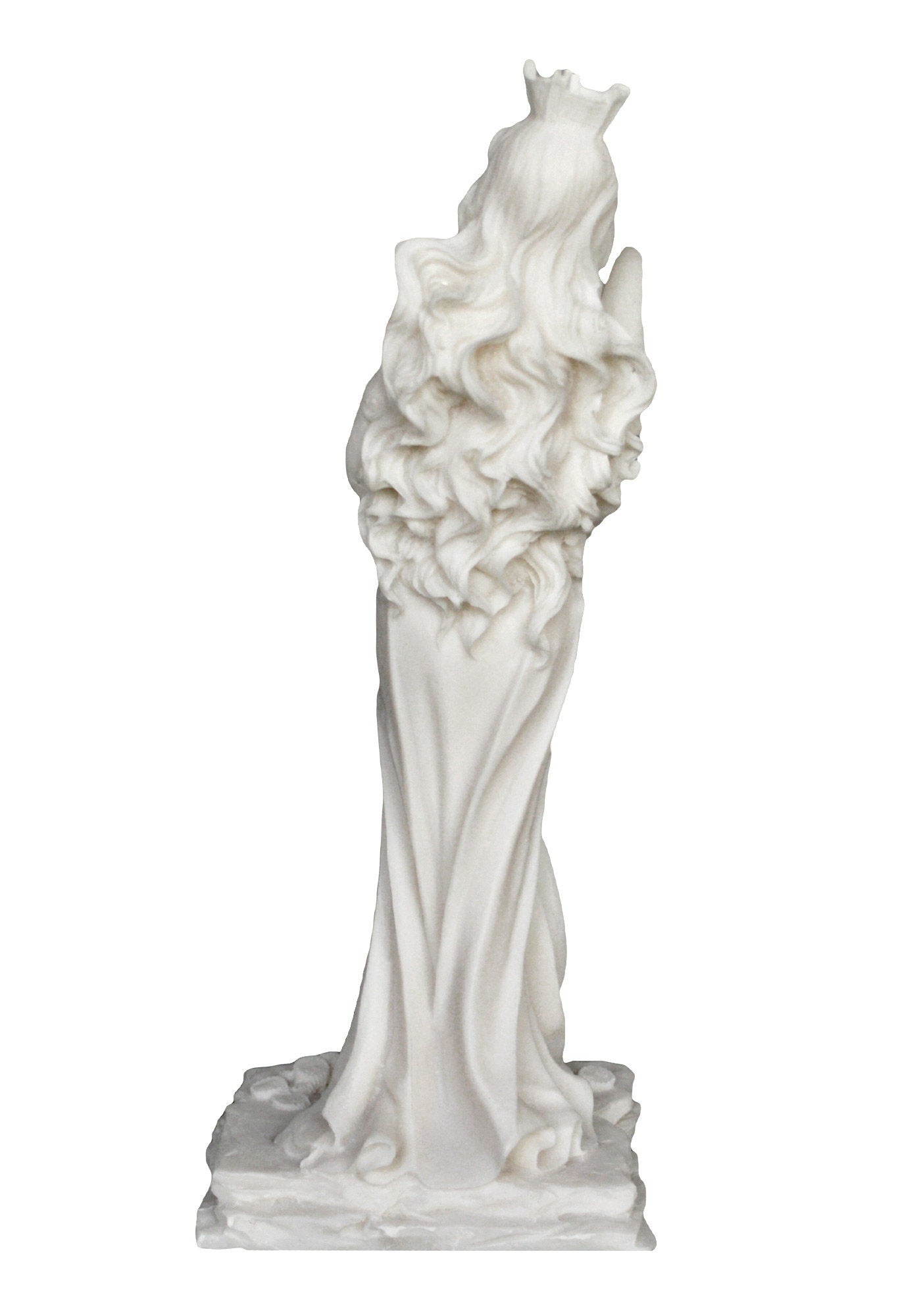 Tyche Fortuna- Greek Roman Goddess of Chance, Fate and Fortune - Alabaster Sculpture