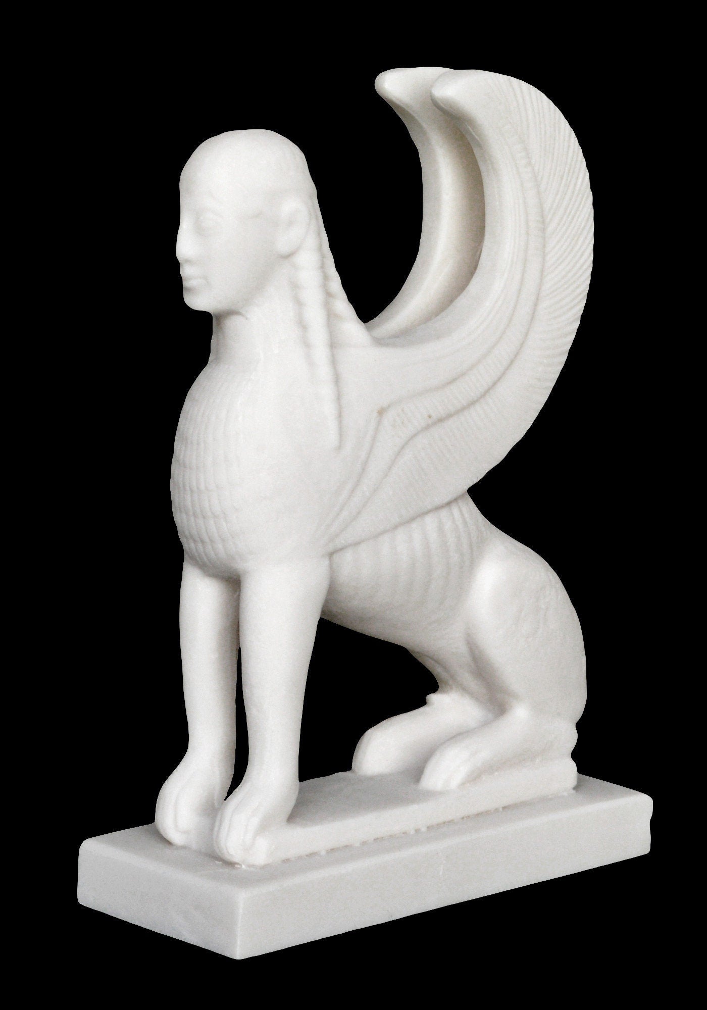 Sphinx - Guardian of Sacred Places, Symbol of Mystery - Composition of the Mortal and the Immortal - Riddle to Oedipus - Alabaster sculpture