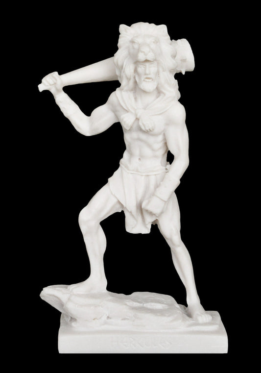 Hercules Heracles - The most famous Greek Divine Hero - The 12 Labours - Strong, Brave and Masculine - Alabaster Statue