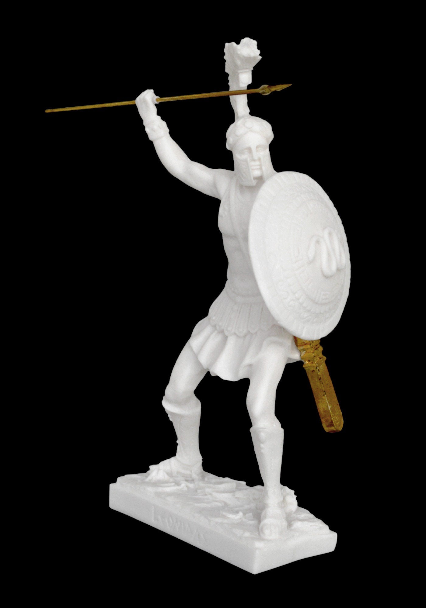 Leonidas - Spartan King - Military Leader of 300 - Battle of Thermopylae - 480 BC - Molon Labe, Come and Take Them - Alabaster Statue