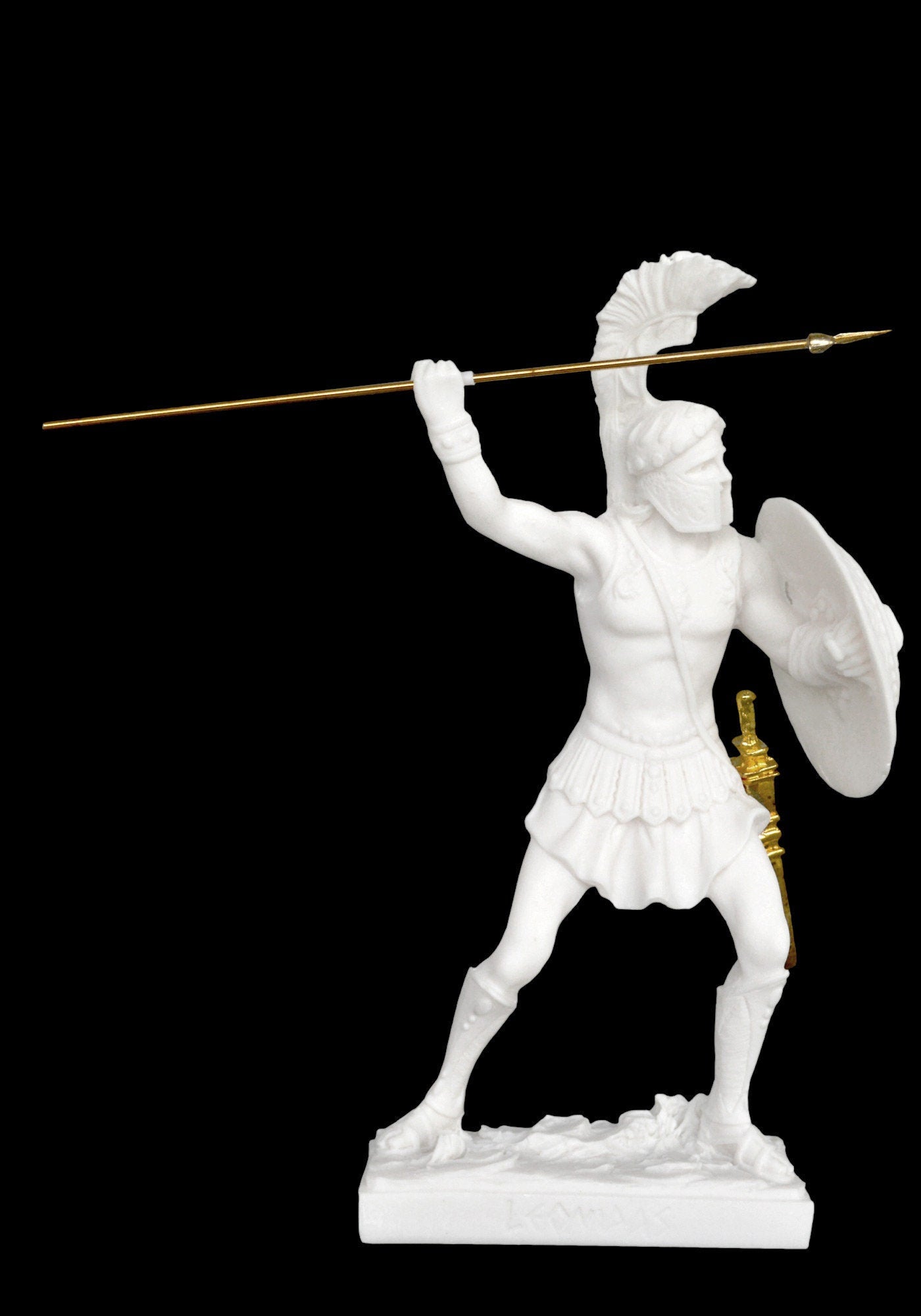 Leonidas - Spartan King - Military Leader of 300 - Battle of Thermopylae - 480 BC - Molon Labe, Come and Take Them - Alabaster Statue