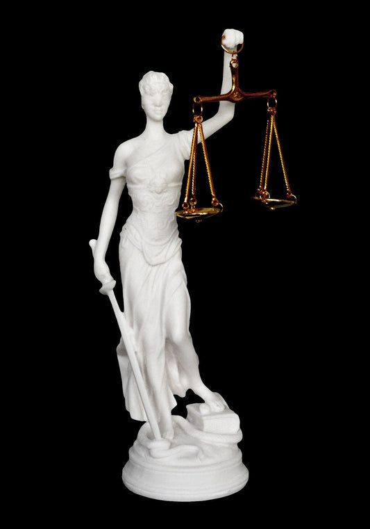 Themis - Goddess of Justice, Divine law and Order, Wisdom and Good Counsel and the Interpreter of the Gods' Will - Alabaster Statue