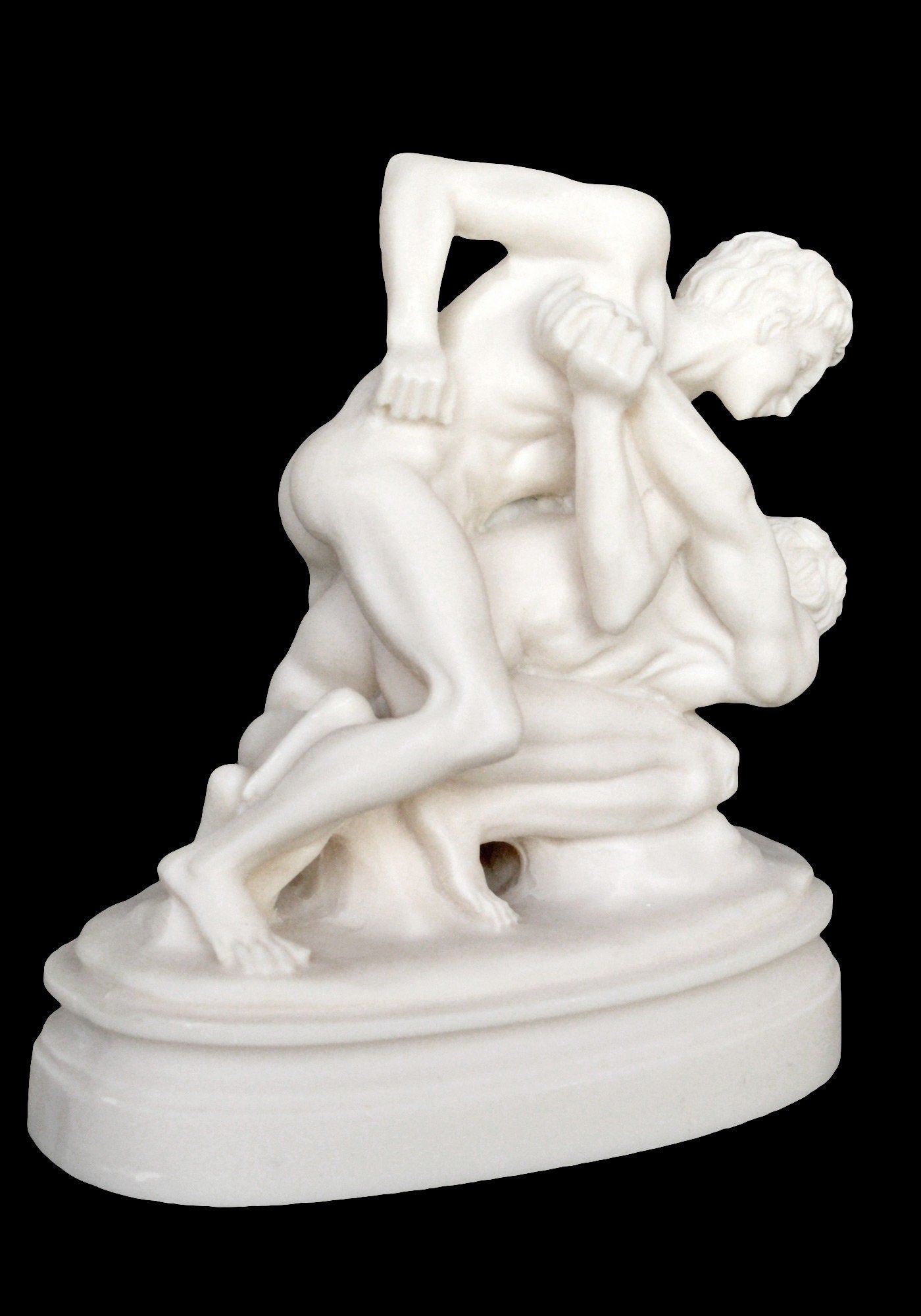 Pankration Athletes - Ancient Combat Sport - Wrestling and Boxing techniques - Olympic Games - Alabaster sculpture