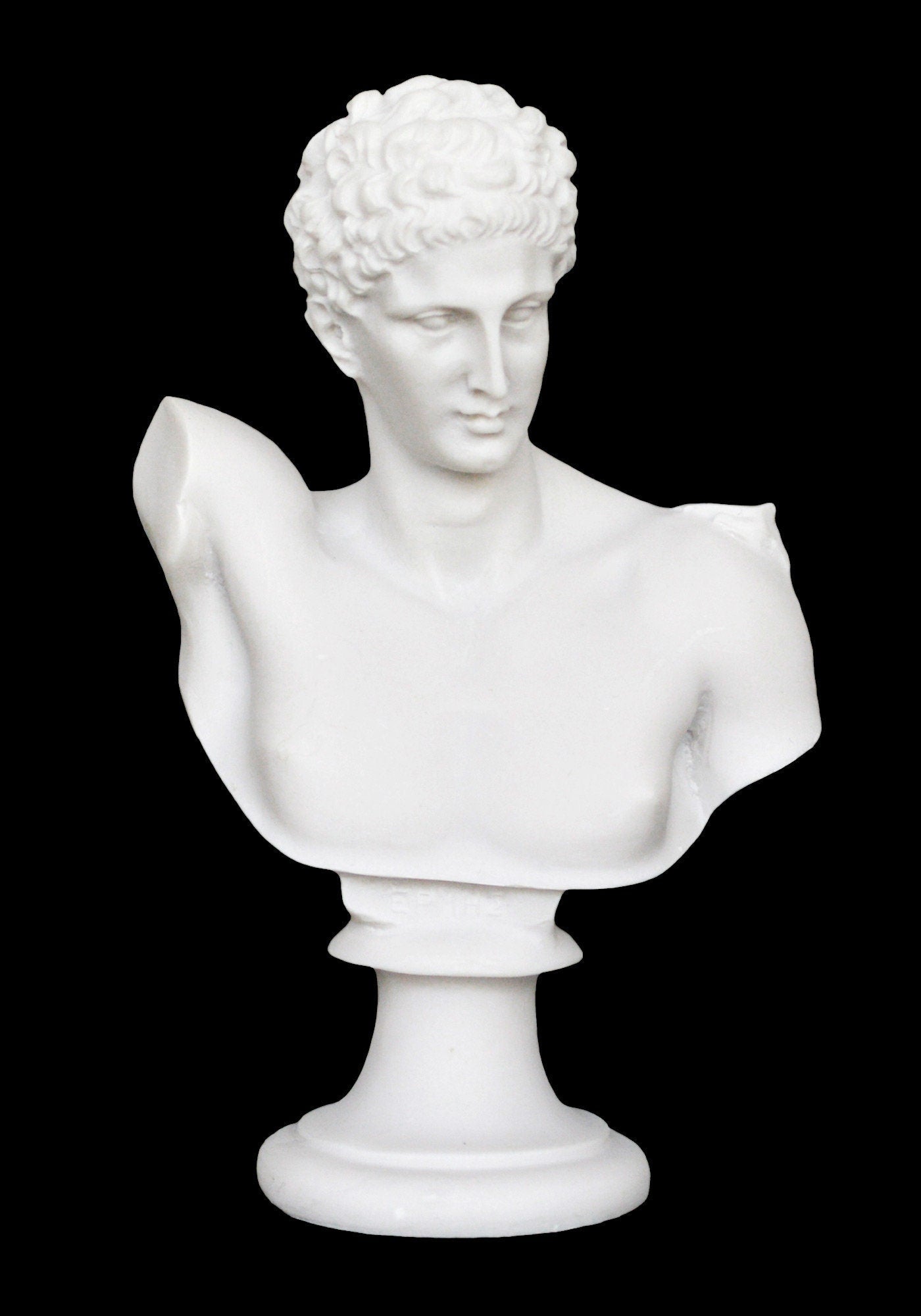 Hermes Mercury Bust - Greek Roman God of Trade, Wealth, Luck, the Messenger of the Gods - Alabaster Statue