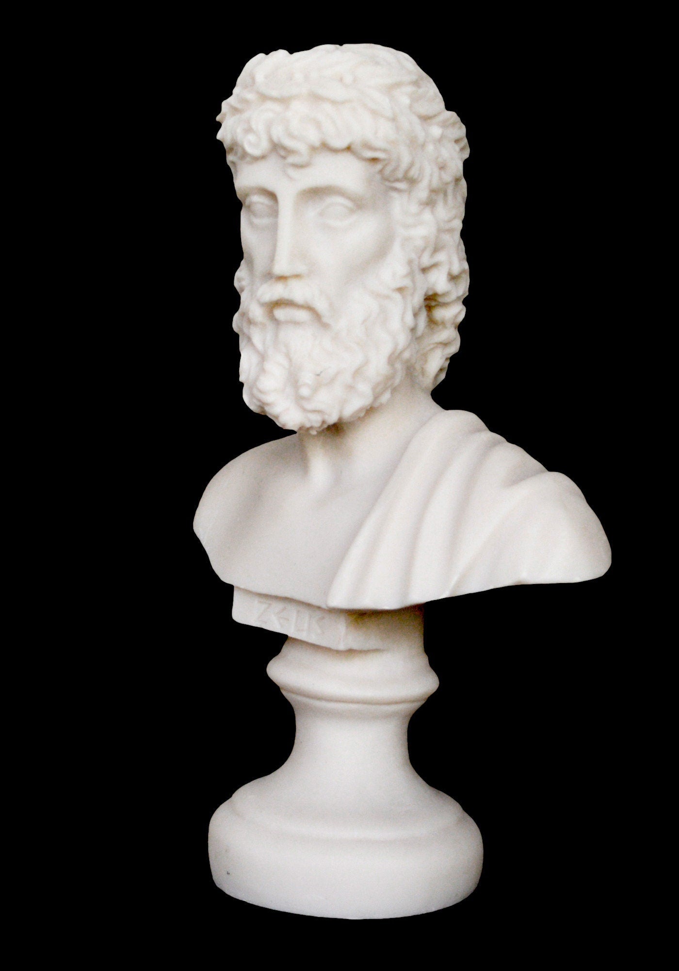 Zeus Jupiter Bust - Greek Roman God of the Sky, Law and Order, Destiny and Fate - King of the Gods of Mount Olympus - Alabaster Statue