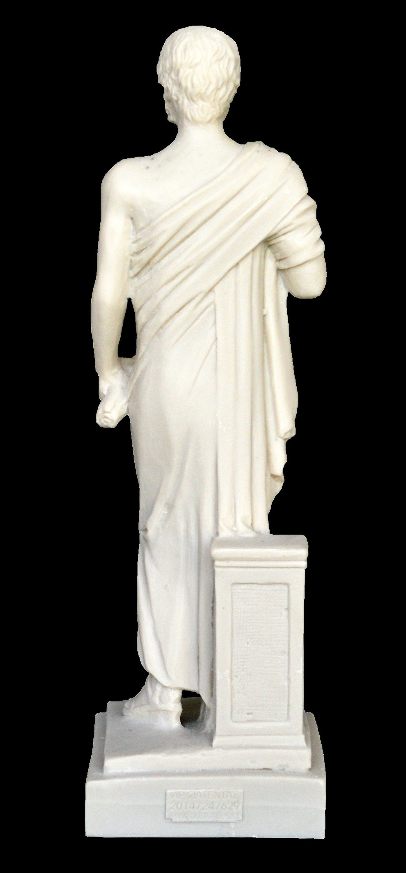 Aristotle -  Ancient Greek philosopher - 384–322 BC - Student of Plato - Teacher of Alexander the Great - alabaster statue sculpture