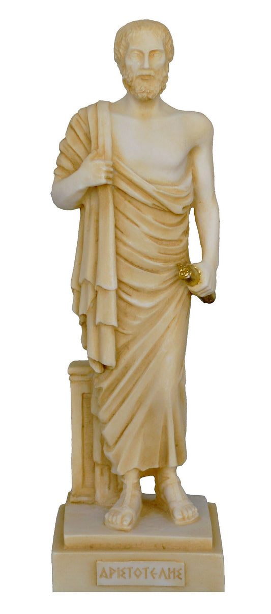Aristotle - Ancient Greek Philosopher - Student of Plato - Teacher of Alexander the Great - Aged Alabaster Statue Sculpture