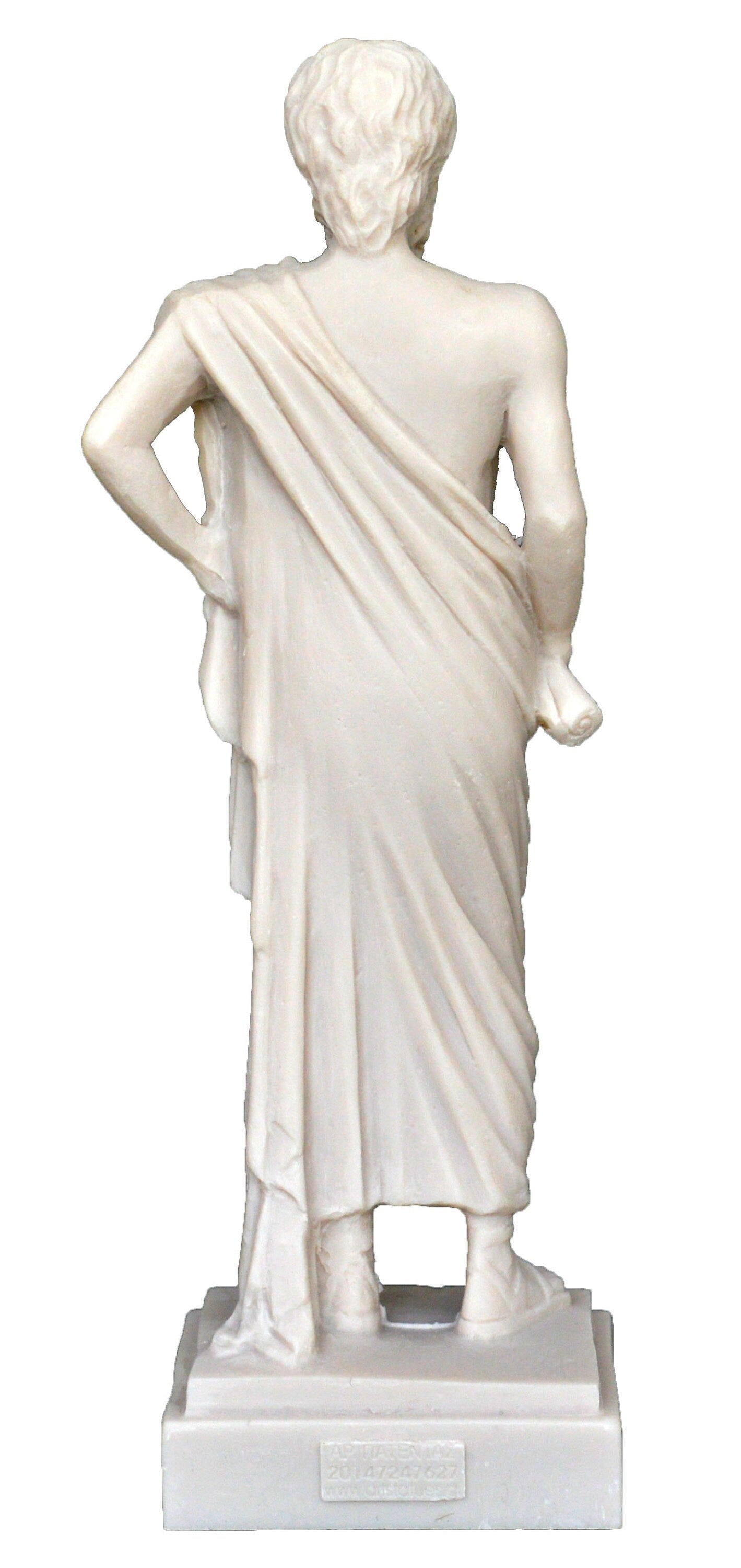 Epicurus - Ancient Greek Philosopher, Epicureanism, Materialist - Basic Constituents of the World are Atoms - Alabaster Statue Sculpture