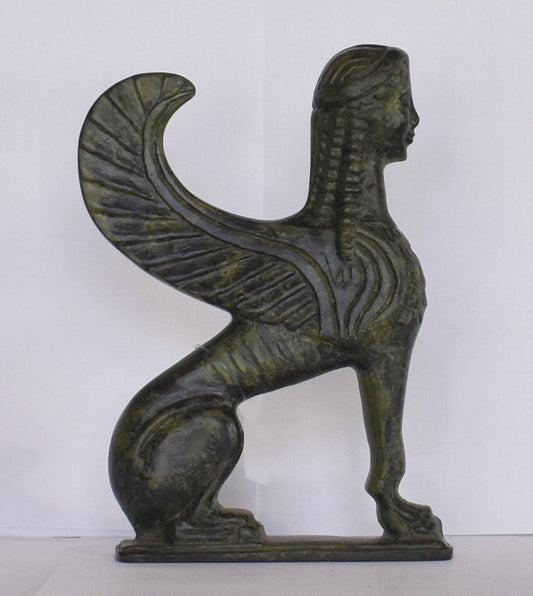 Sphinx sculpture from Delphi - ancient Greek reproduction - pure bronze  statue