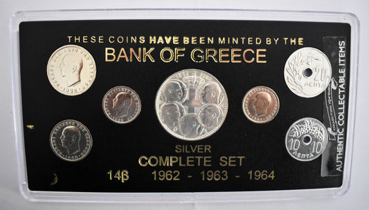 Drachmas - National Currency of Greece - Pre-Euro Coinage - Complete set of 1962 - 1963 - 1964 - Original Coins Collection
