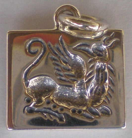 Griffin - Ancient Greek Legendary Creature - Guardian - Symbol of wealth and prosperity- Pendant - 925 Sterling Silver