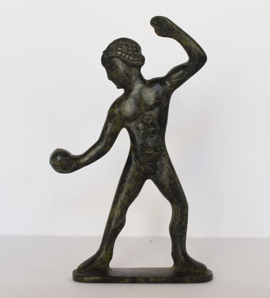 Thrower - shot put - Ancient Greek Olympic Games- pure Bronze Sculpture