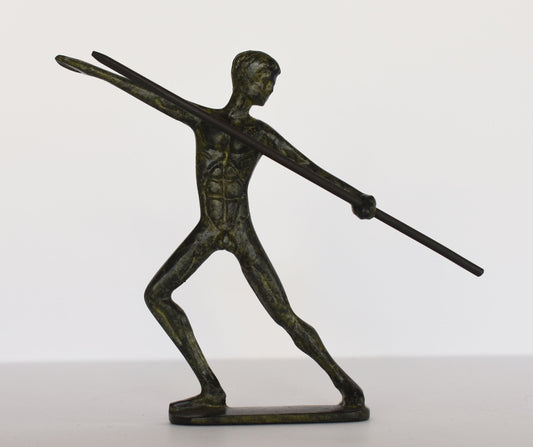 Javelin Thrower Athlete - Ancient Greek Olympic Games- pure Bronze Sculpture