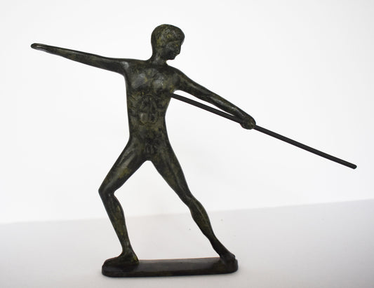 Javelin Thrower Athlete - One of the five events of the Pentathlon - Ancient Greek Olympic Games- pure Bronze Sculpture