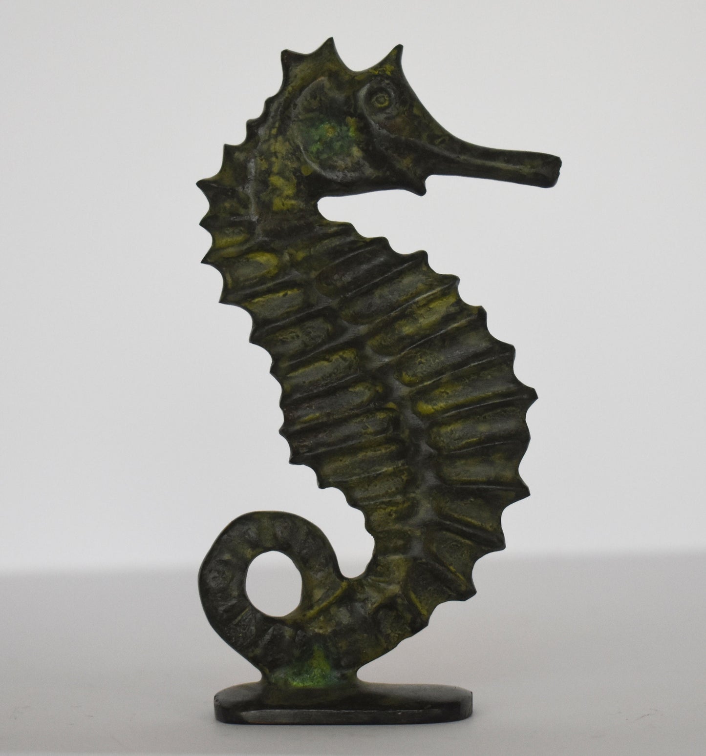 Hippocampus Seahorse - Sea Animal Figurine - pure Bronze Sculpture - Symbol of Poseidon - good luck and protection