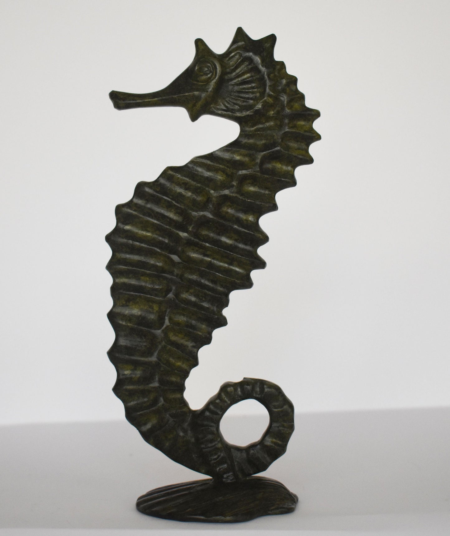 Hippocampus Seahorse - Figurine - fish-tailed horses of the sea - pure Bronze Sculpture - Symbol of Poseidon - good luck and protection