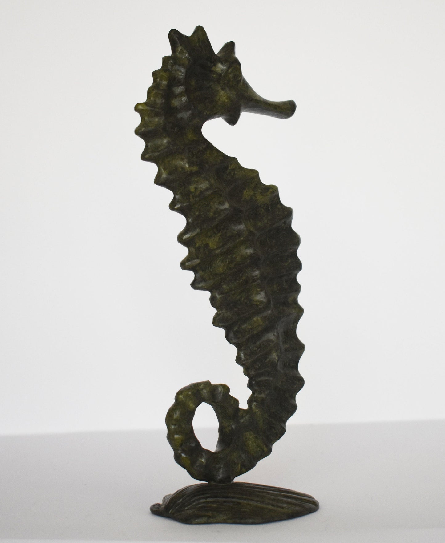 Hippocampus Seahorse - Figurine - fish-tailed horses of the sea - pure Bronze Sculpture - Symbol of Poseidon - good luck and protection