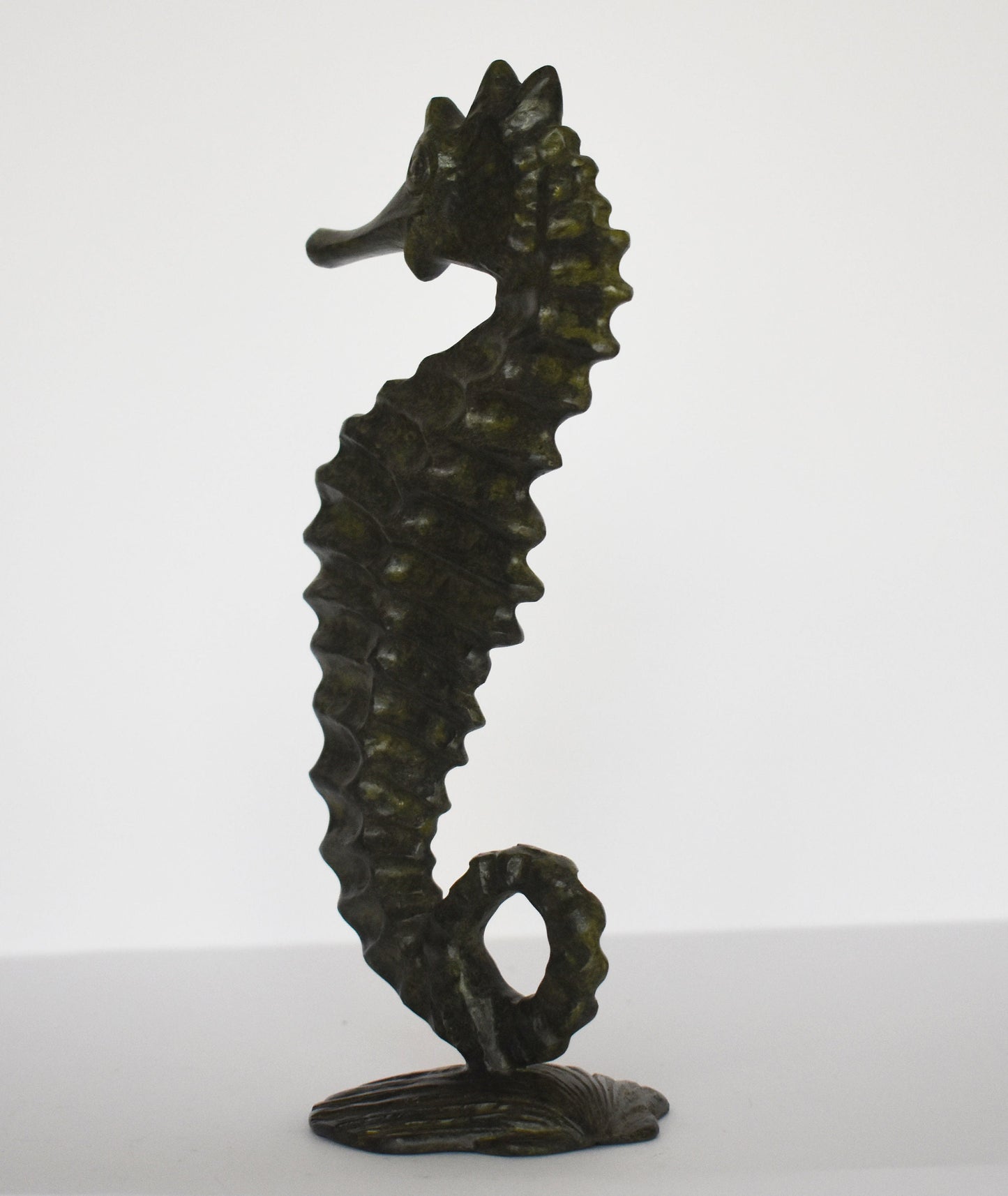 Hippocampus Seahorse - Figurine - fish-tailed horses of the sea - pure Bronze Sculpture - Symbol of Poseidon - good luck and protection