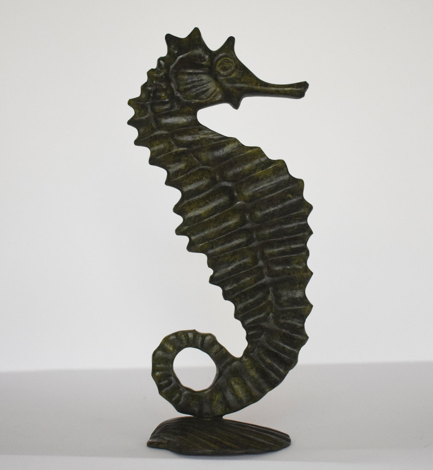 Hippocampus Seahorse - Figurine - fish-tailed horses of the sea - pure Bronze Sculpture - Symbol of Poseidon - good luck and protection