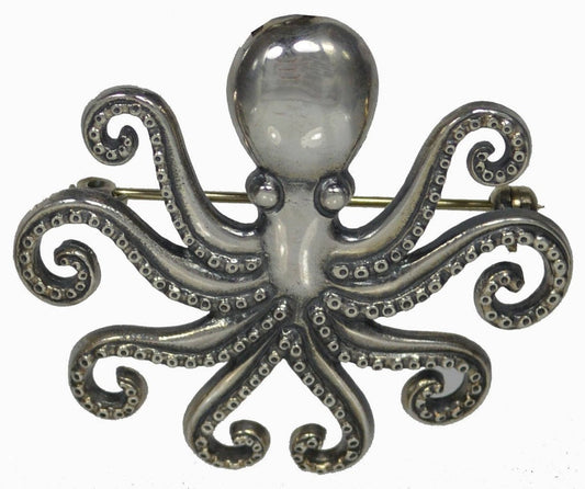 Octopus - Minoan Symbol of flexibility, creativity, intelligence - Crete, Ancient Greece - Pendant - Brooch Pin - 925 Sterling Silver