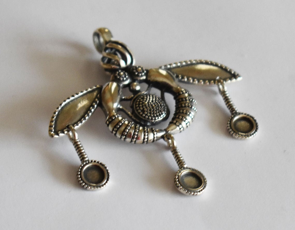 Bees - Malia Palace - 1800 - 1700 BC - Minoan Civilization - Crete, Ancient Greece -  Pendant - 925 Sterling Silver