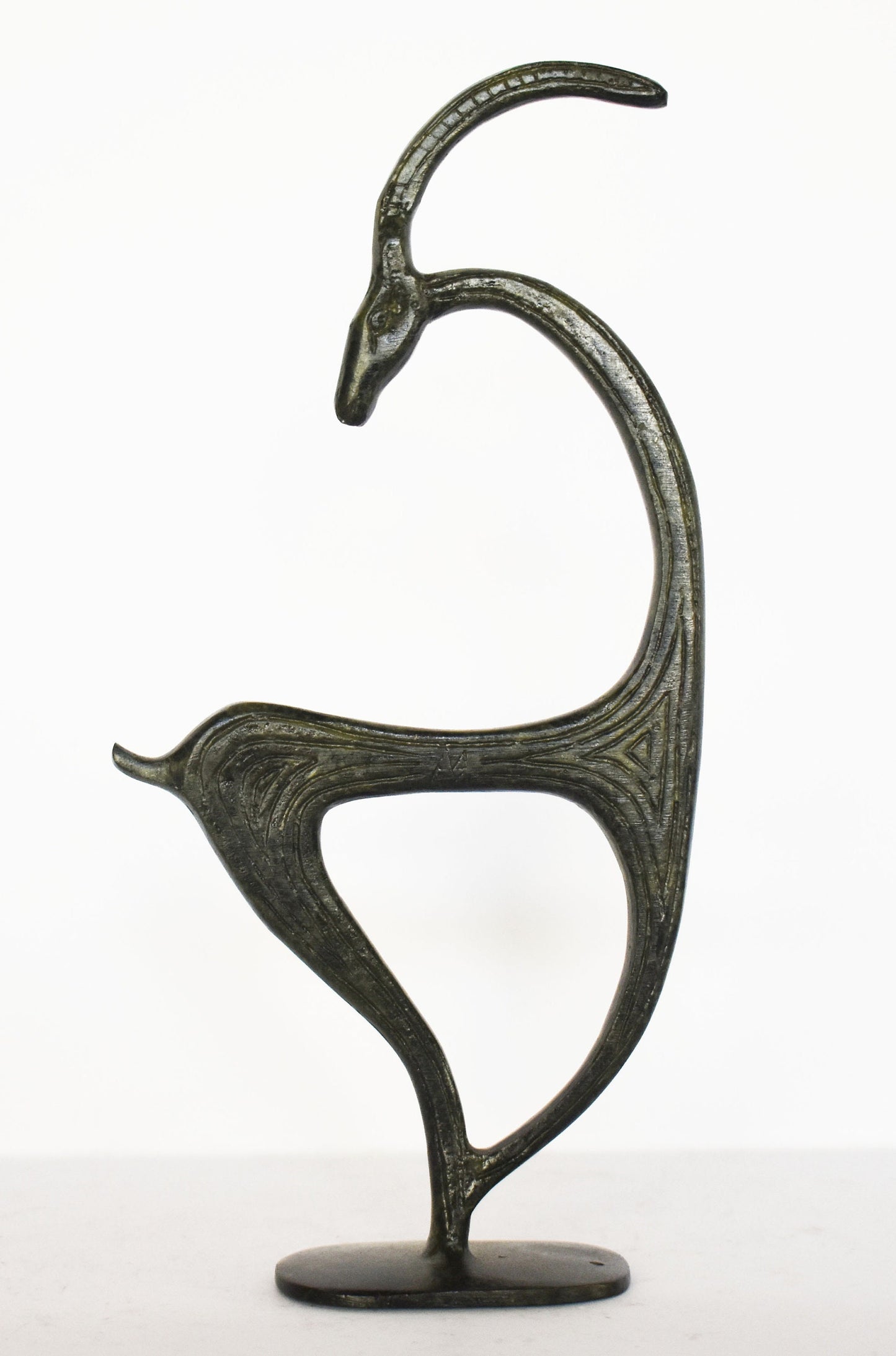 Graceful Ibex - pure Bronze Sculpture - Symbolize the quest for enlightenment and a deep connection with nature