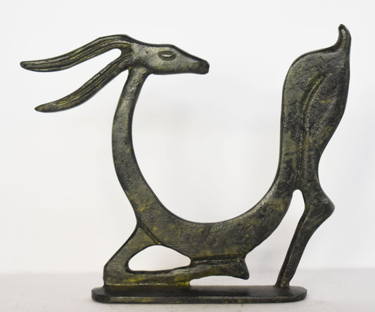 Graceful Ibex - pure Bronze Sculpture - Symbol of Energy, Long Life, Fertility