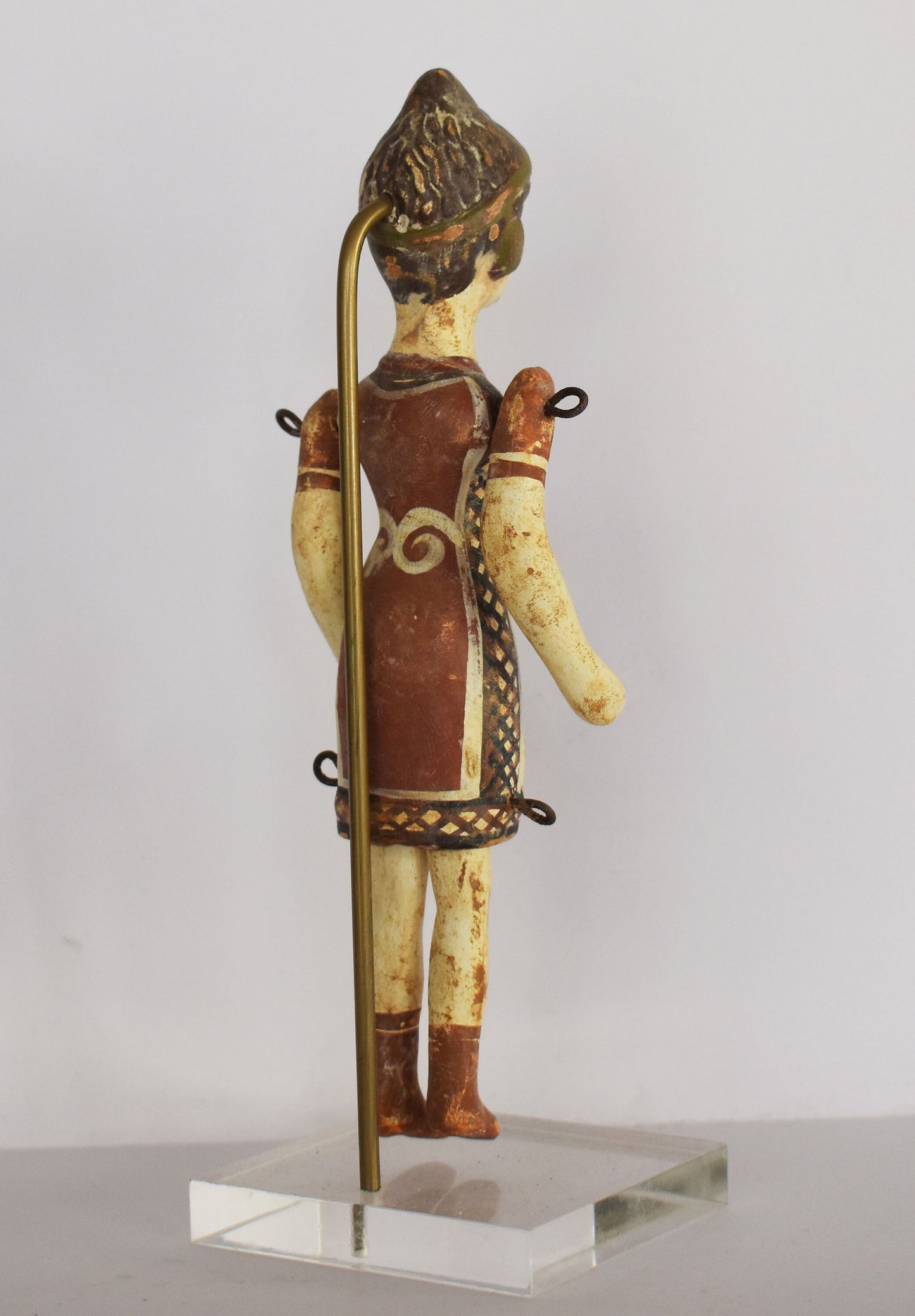 Joined Doll - Figurine - Ancient Greece - Children's Toy, Charm, Protective Role - Plexiglass Base - Ceramic Artifact