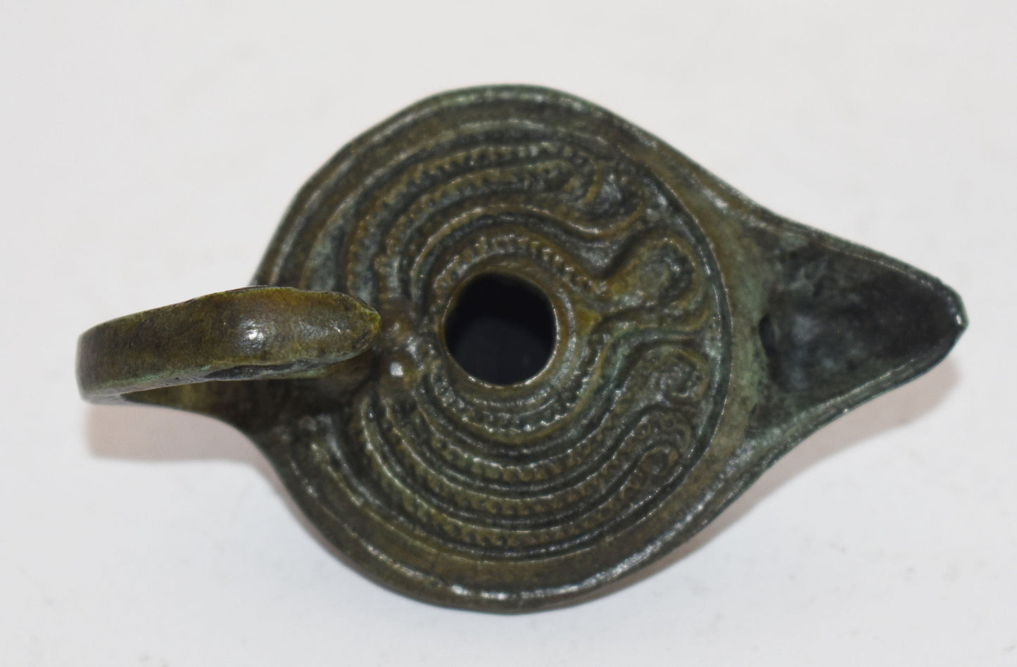 Bronze oil lamp - snake and octopus design - ancient Greek reproduction artifact