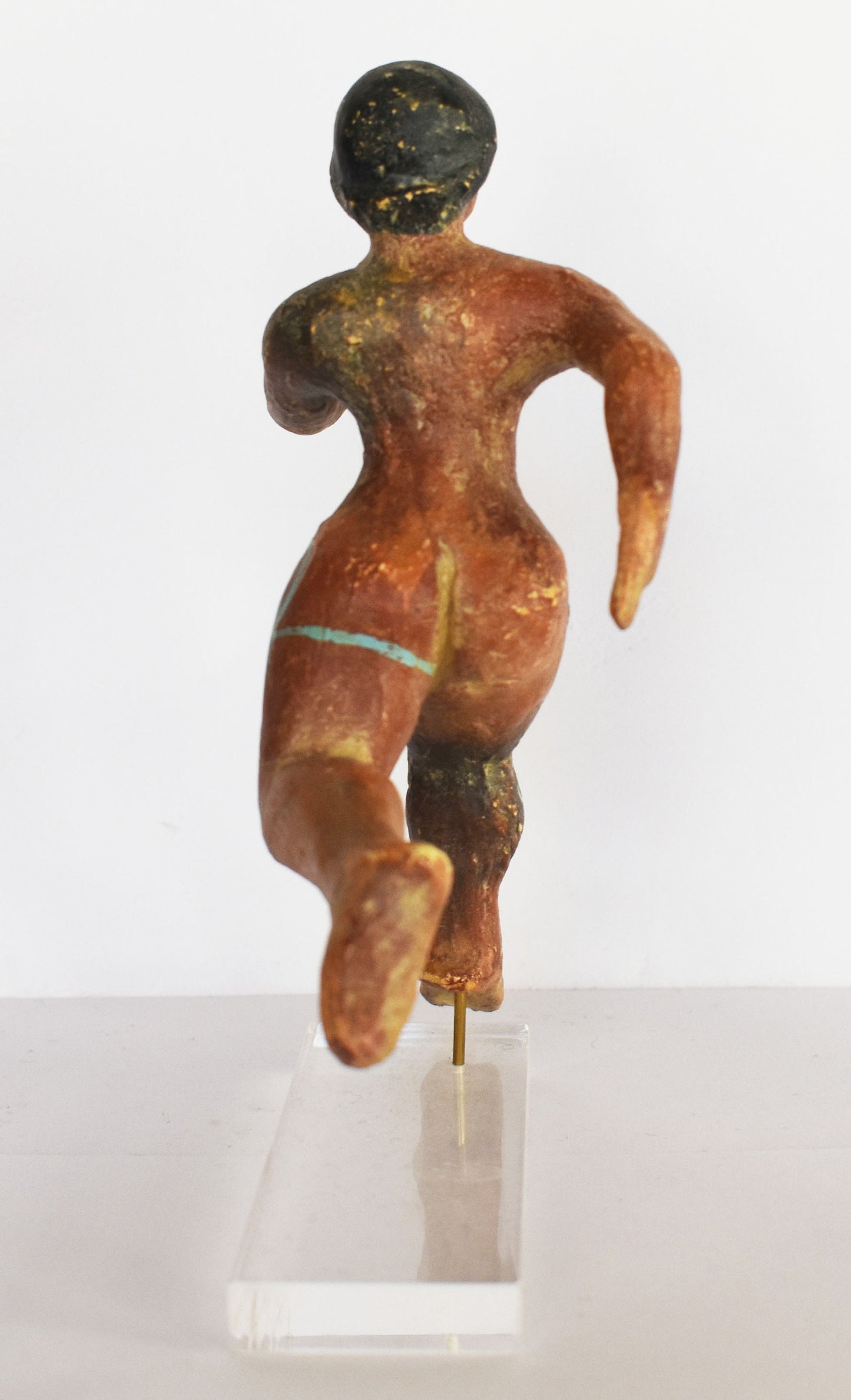 Runner - Athlete - Stade Race, Diaulos, Dolichos  - Ancient Greek Olympic Games - Plexiglass Base - Ceramic Artifact