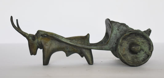 Bronze Oxen and Cart - Classic Period - Ancient Greek Reproduction - Pure Bronze Artifact