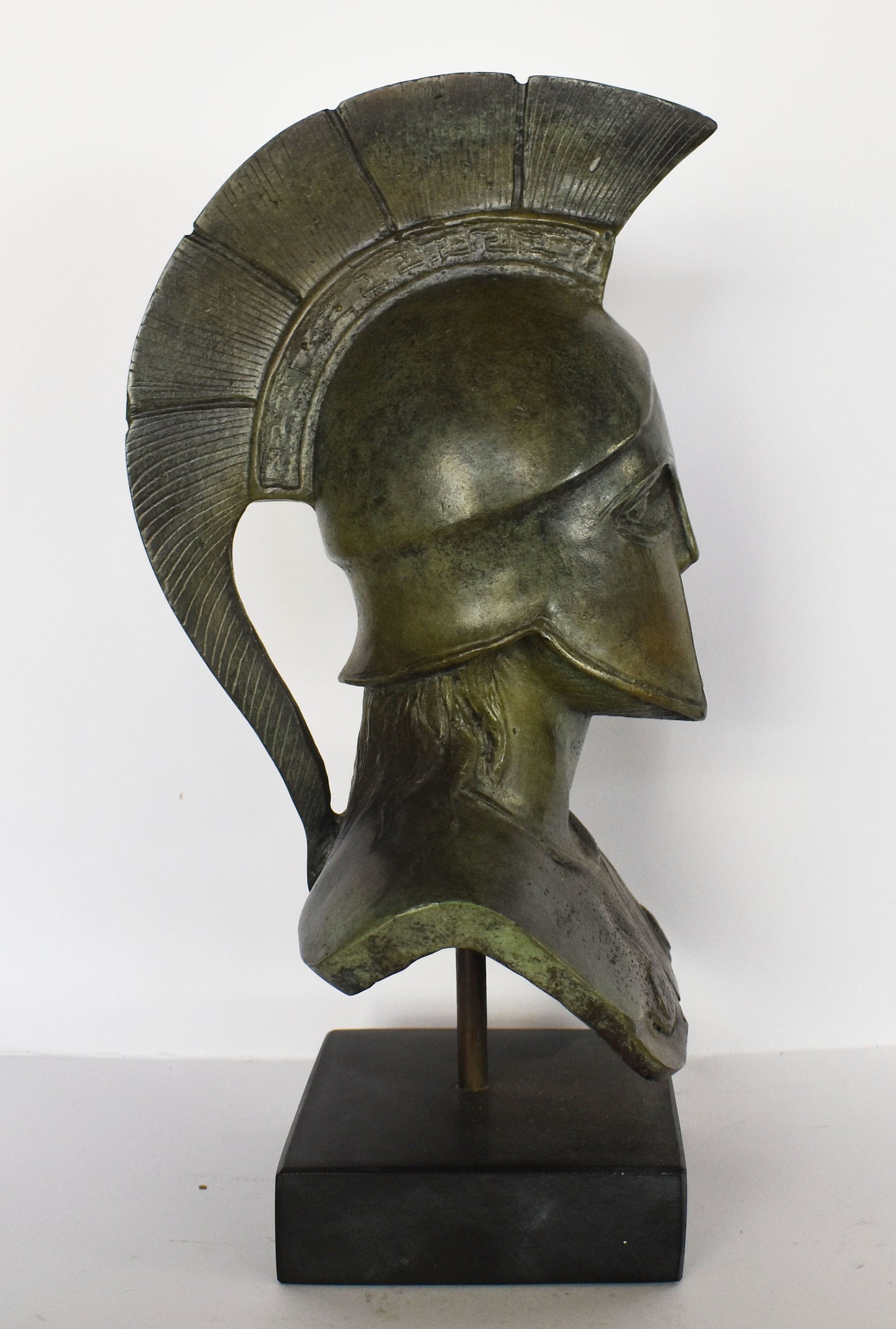 Leonidas bust - spartan king - ancient Greek Hero of Thermopylae - marble base - museum Replica - pure bronze  statue