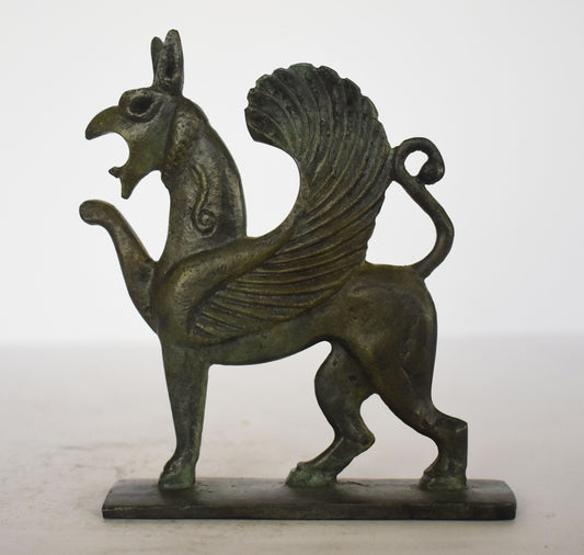 Griffin -  marble base - Ancient Greek legendary creature - Museum Replica - pure Bronze Sculpture