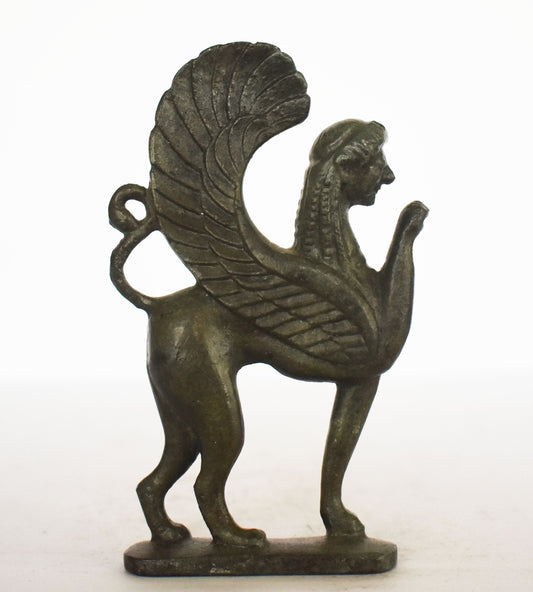 Sphinx sculpture - ancient Greek reproduction - pure bronze  statue