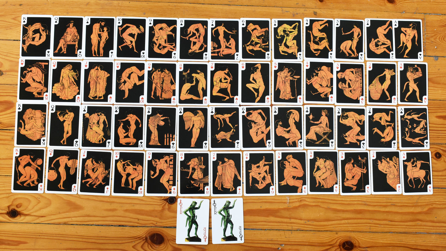 2 Decks of Ancient Greek Lovers - Canasta,Bridge,Poker - Erotic Scenes,Naughty Games,Variety Positions,Greek Kama Sutra - Playing Cards