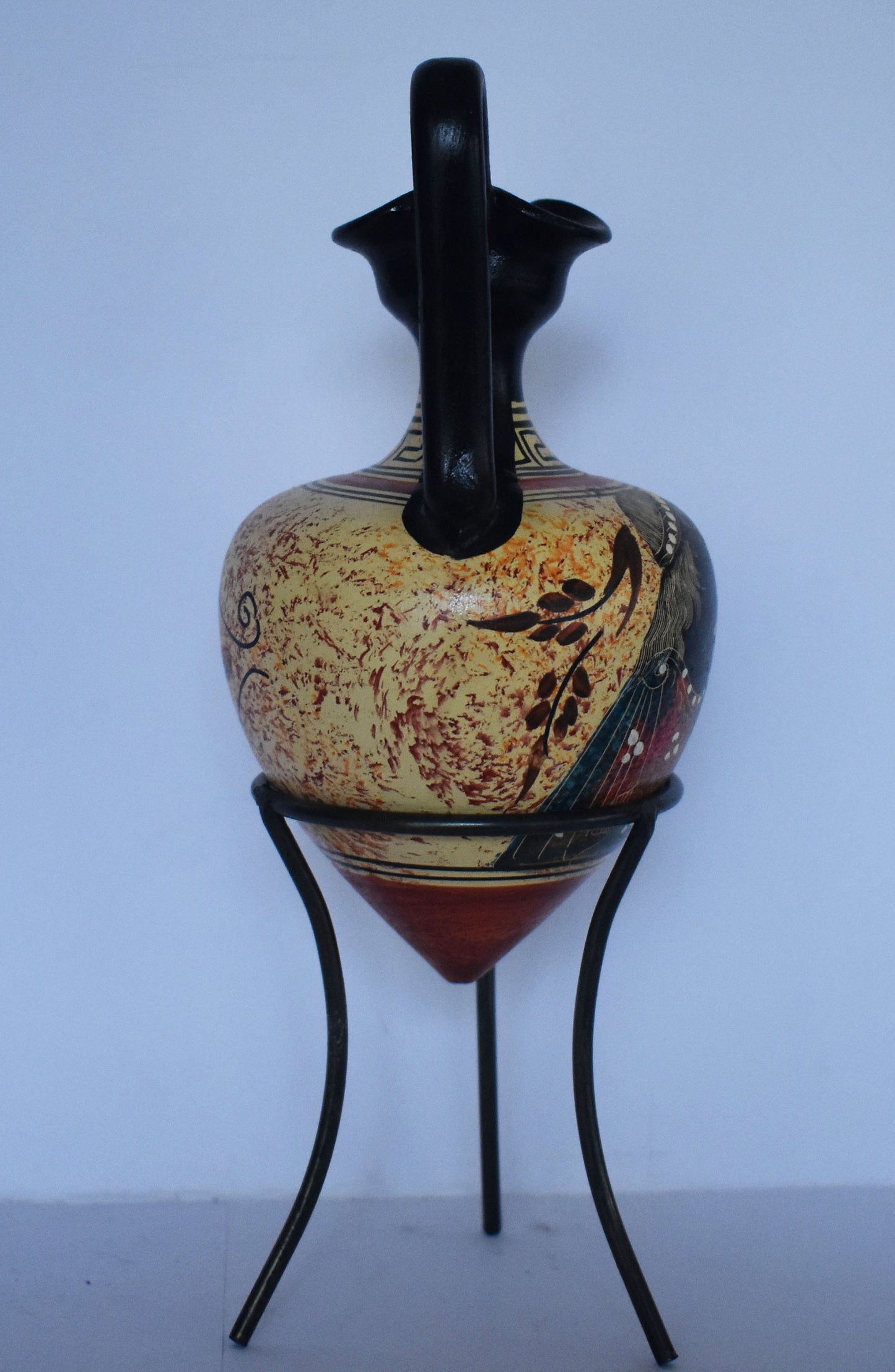 Rhyton - Vessel for Libations or Drinking - Estia - Goddess of Hearth, Family, Home, State - Floral design - Ceramic Vase