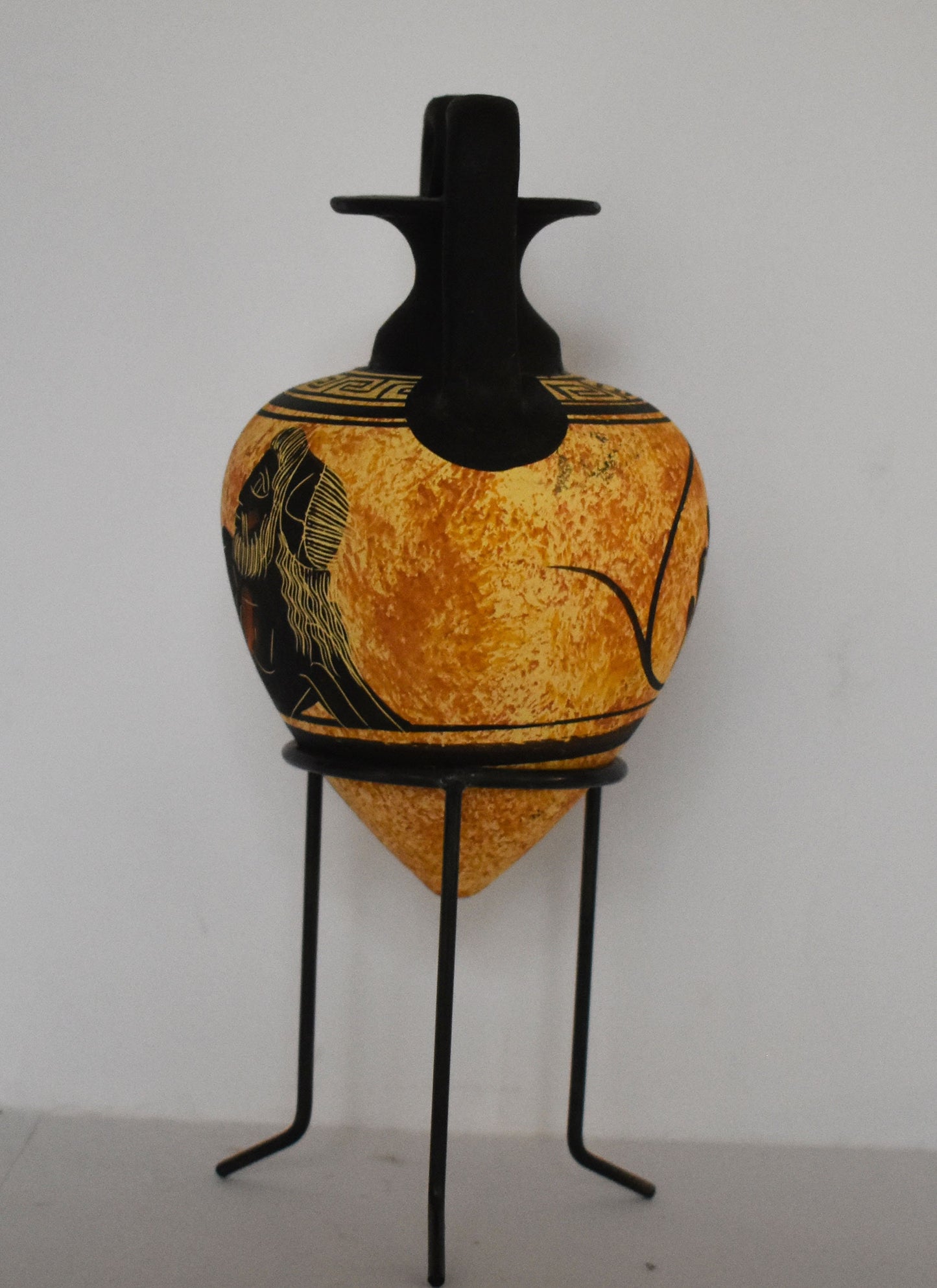 Rhyton - Vessel for Libations or Drinking - Dionysus - God of Vegetation, Wine and Ecstasy. - Floral design - Ceramic Vase