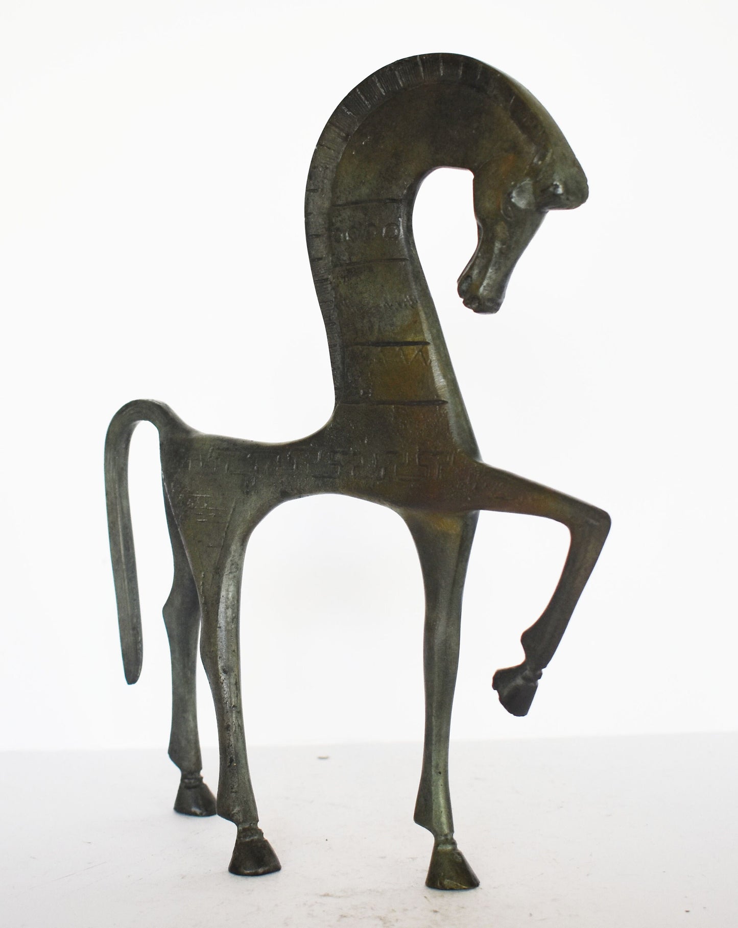 Ancient Greek Horse - pure Bronze Sculpture - 25 cm - Symbol of Wealth and Prosperity