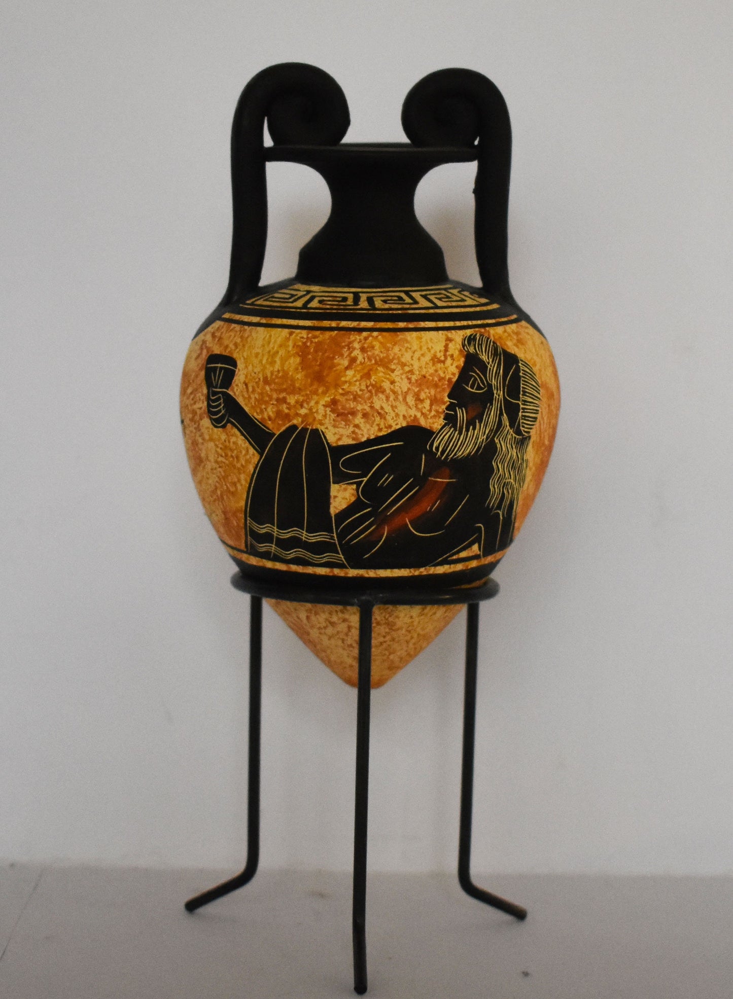 Rhyton - Vessel for Libations or Drinking - Dionysus - God of Vegetation, Wine and Ecstasy. - Floral design - Ceramic Vase