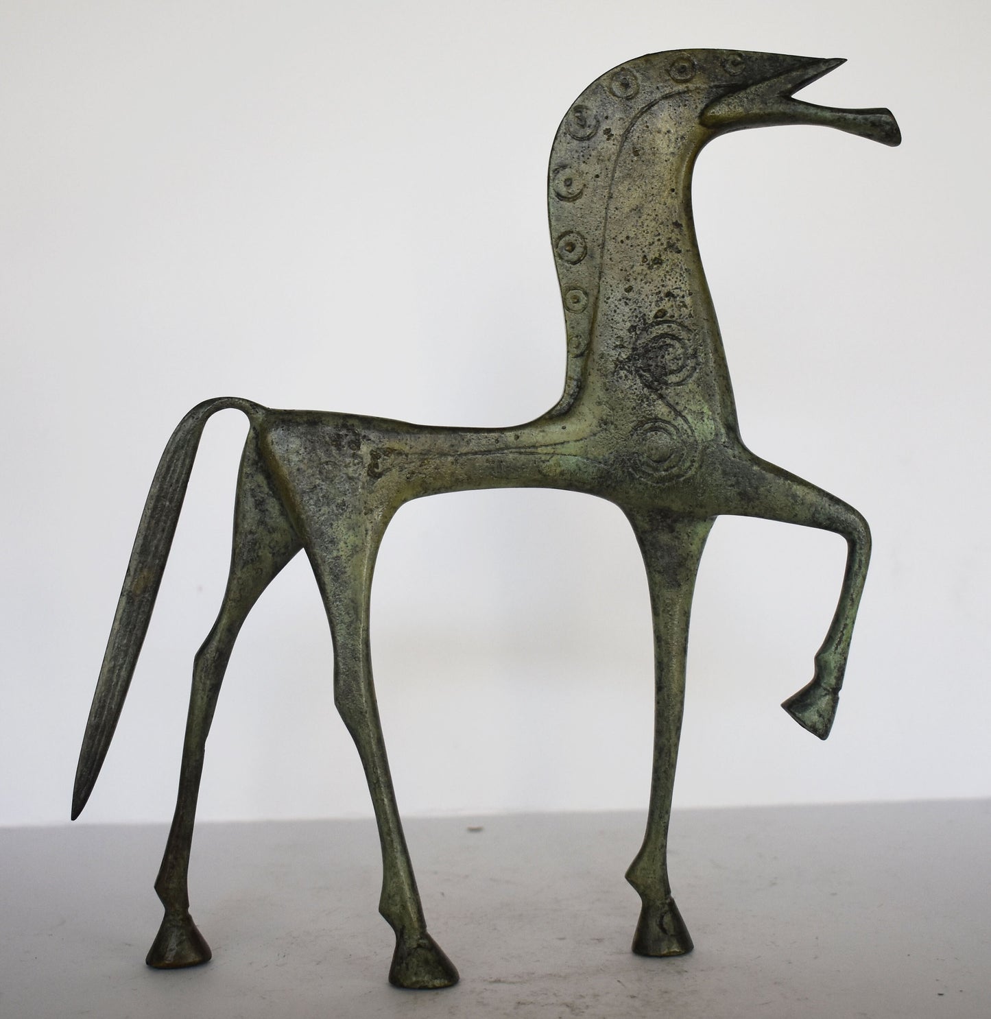 Ancient Greek Horse - pure Bronze Sculpture - Handmade - Symbol of Wealth and Prosperity
