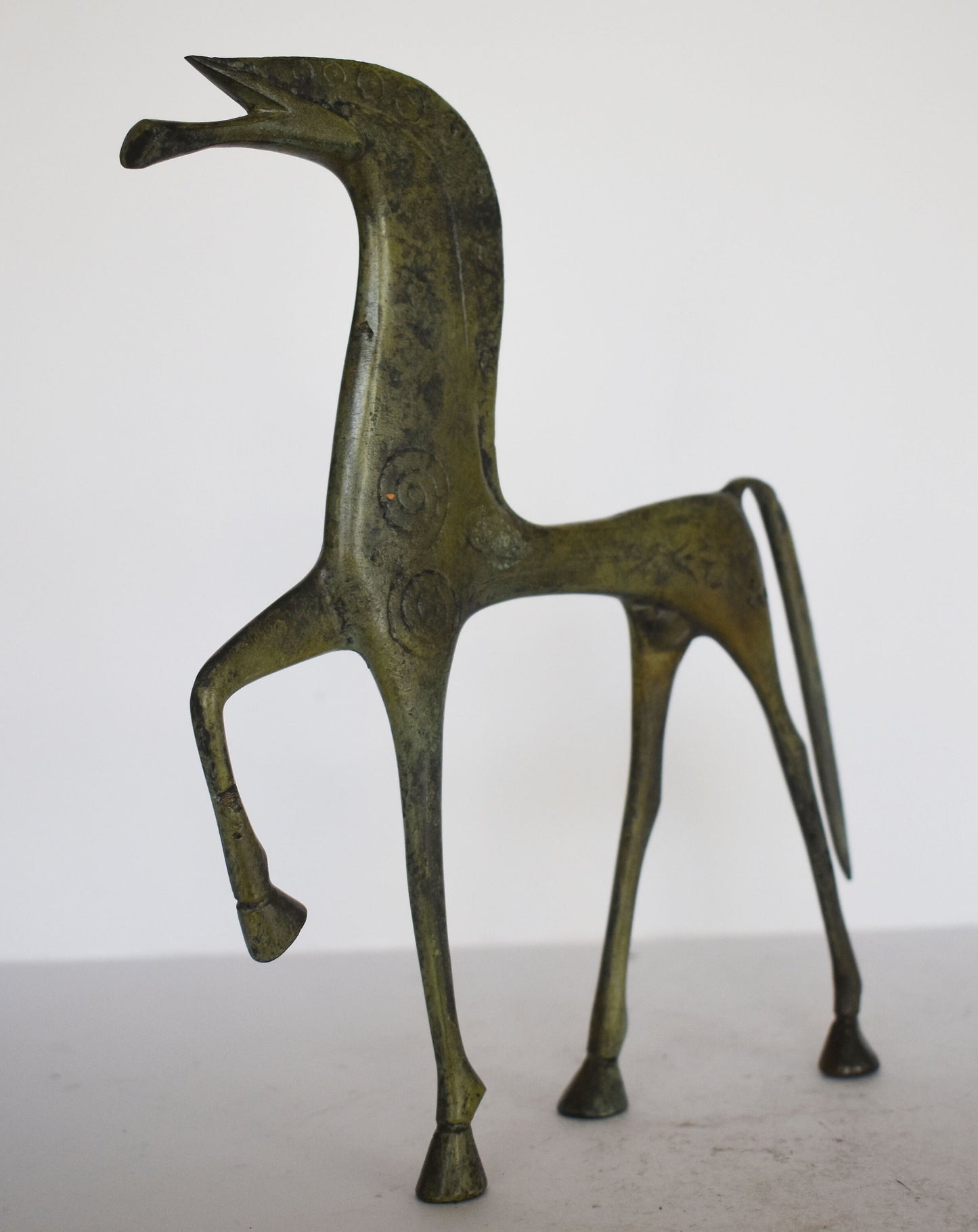 Ancient Greek Horse - pure Bronze Sculpture - Handmade - Symbol of Wealth and Prosperity