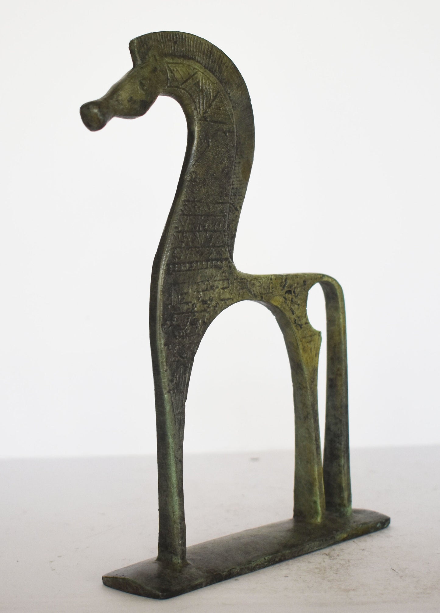 Ancient Greek Horse - Mycenaean - pure Bronze Sculpture - Symbol of Wealth and Prosperity