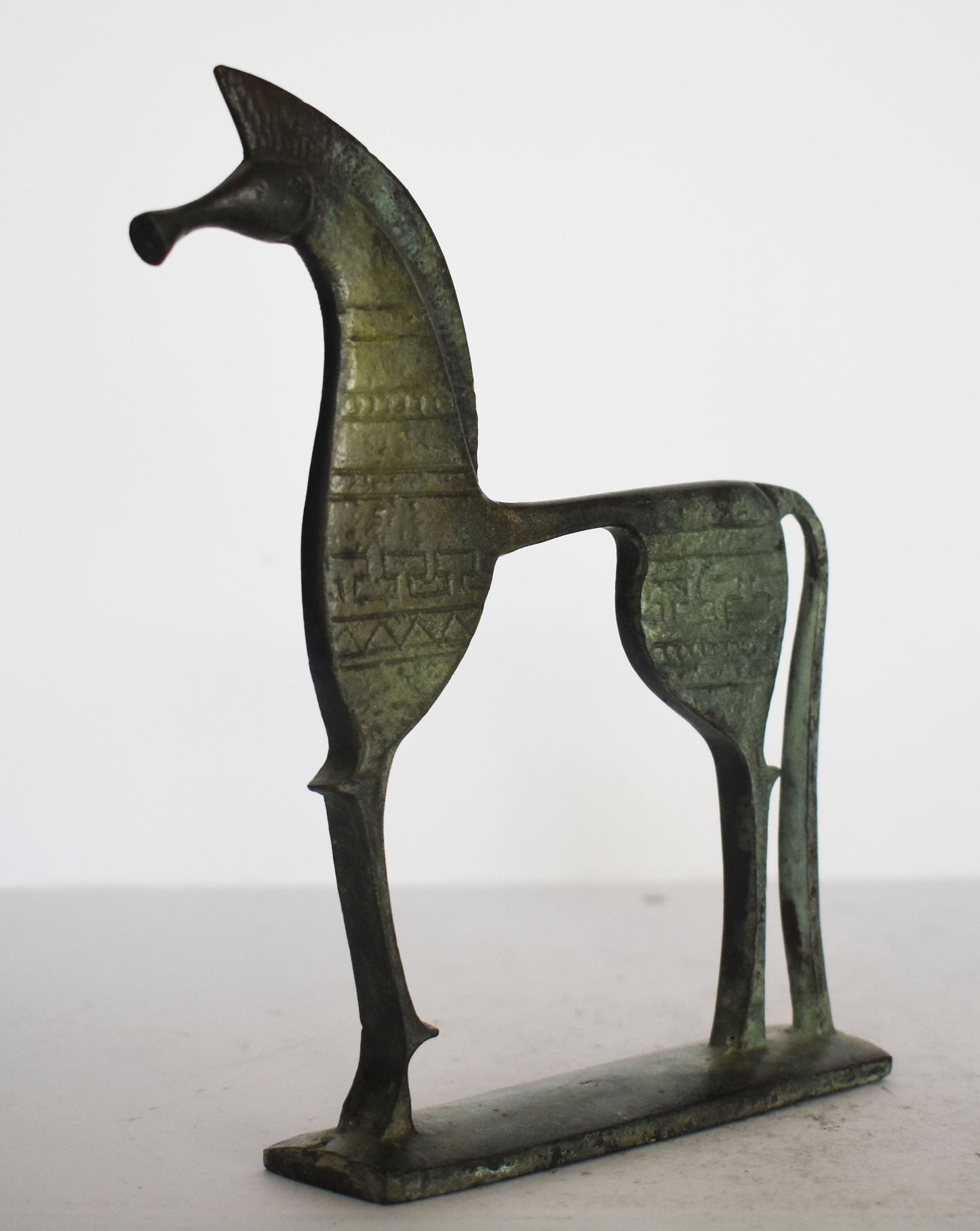 Ancient Greek Horse - pure Bronze Sculpture - Equine Decor - Symbol of Wealth and Prosperity