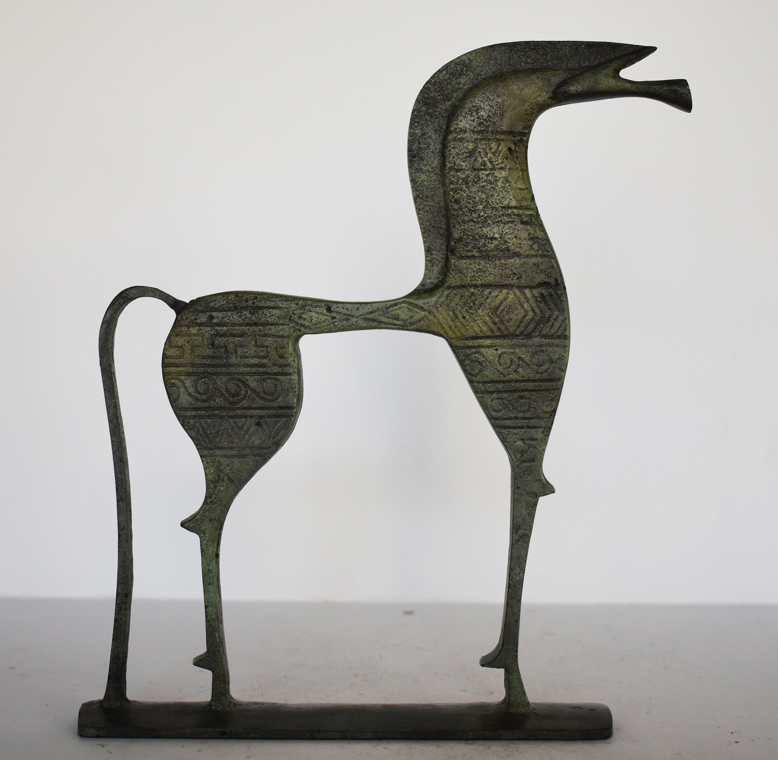 Ancient Greek Horse - pure Bronze Sculpture - Symbol of Wealth and Prosperity - Replica